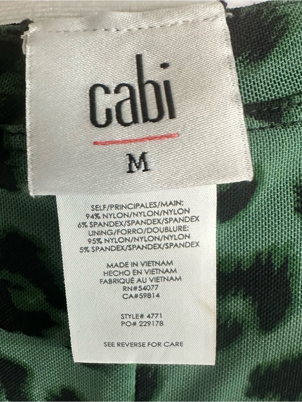 Cabi Green Leopard Print Ruched Midi Dress Size M Stretch - Picture 3 of 6